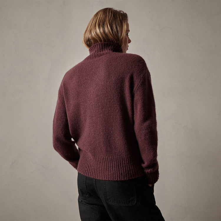 Mid Gauge Funnel Neck Sweater in Cordova | James Perse Los Angeles
