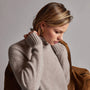 Mid Gauge Funnel Neck Sweater in Silver Wheat | James Perse Los Angeles