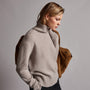 Mid Gauge Funnel Neck Sweater in Silver Wheat | James Perse Los Angeles