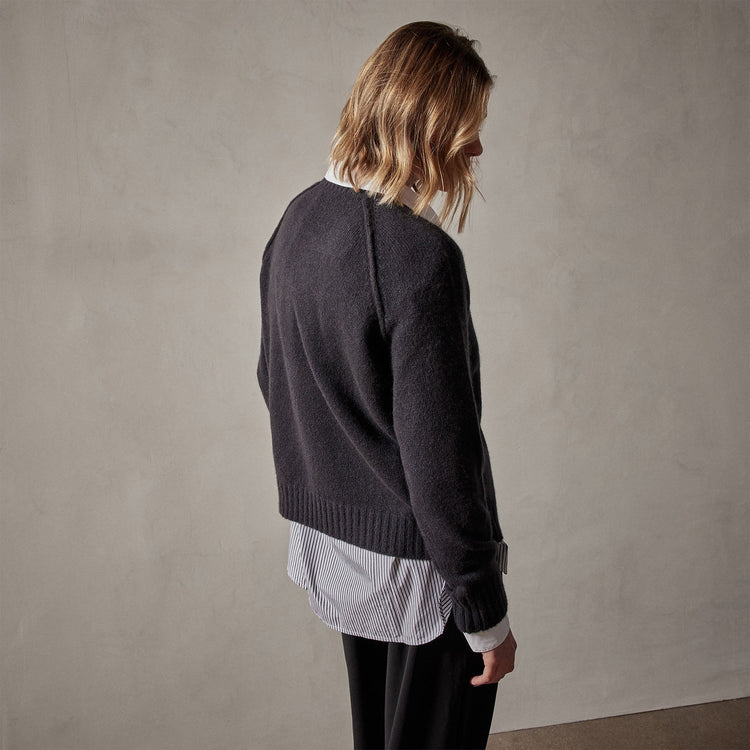 Cashmere Crew Sweater in Black | James Perse Los Angeles