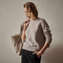 Cashmere Crew Sweater in Silver Wheat | James Perse Los Angeles