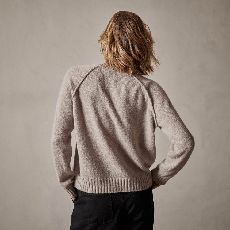 Cashmere Crew Sweater in Silver Wheat | James Perse Los Angeles