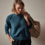 Cashmere Crew Sweater in Teal | James Perse Los Angeles