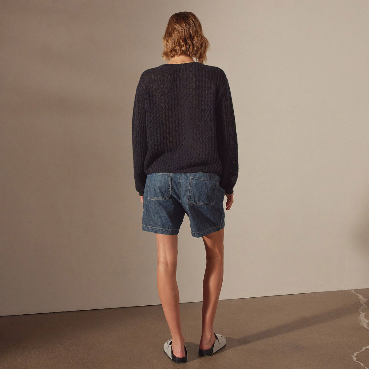 Light Cashmere Cobweb Pullover in Black | James Perse Los Angeles