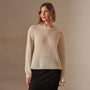 Lightweight Open Knit Cashmere Sweater in Ivory | James Perse Los Angeles