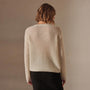 Lightweight Open Knit Cashmere Sweater in Ivory | James Perse Los Angeles