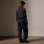 Textured Linen Viscose Jumpsuit in Black | James Perse Los Angeles