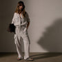Textured Linen Viscose Jumpsuit in Nimbus Pigment | James Perse Los Angeles
