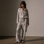 Textured Linen Viscose Jumpsuit in Nimbus Pigment | James Perse Los Angeles