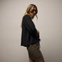 Luxe Viscose Wool Top in Black | James Perse Los Angeles