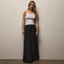 Luxe Viscose Wool Layer Skirt in Black | James Perse Los Angeles