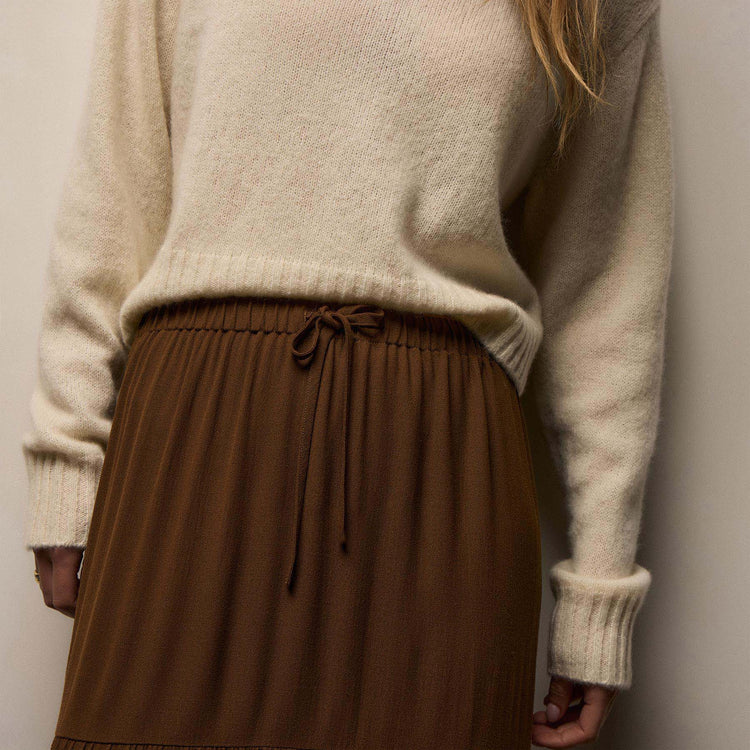 Luxe Viscose Wool Layer Skirt in Gingerbread | James Perse Los Angeles