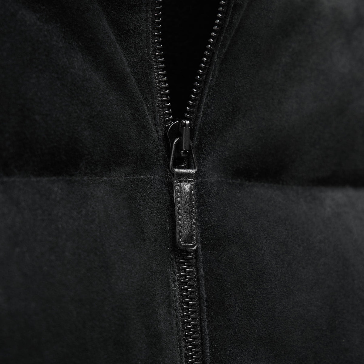 Quilted Suede Mixed Media Jacket in Black | James Perse Los Angeles