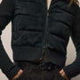 Quilted Suede Mixed Media Jacket in Black | James Perse Los Angeles
