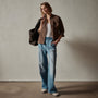 Corduroy Cropped Boxy Shirt in Fox Pigment | James Perse Los Angeles