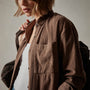 Corduroy Cropped Boxy Shirt in Fox Pigment | James Perse Los Angeles