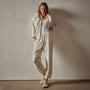 Corduroy Cropped Boxy Shirt in Ivory Pigment | James Perse Los Angeles