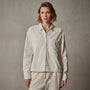 Corduroy Cropped Boxy Shirt in Ivory Pigment | James Perse Los Angeles