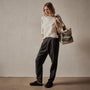 Single Pleat Relaxed Pant in Black | James Perse Los Angeles