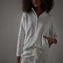 Brushed Terry Half Zip Funnel Neck - Everest White | James Perse Los Angeles