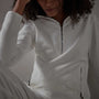 Brushed Terry Half Zip Funnel Neck - Everest White | James Perse Los Angeles