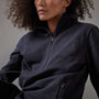 Brushed Terry Half Zip Funnel Neck - Navy | James Perse Los Angeles