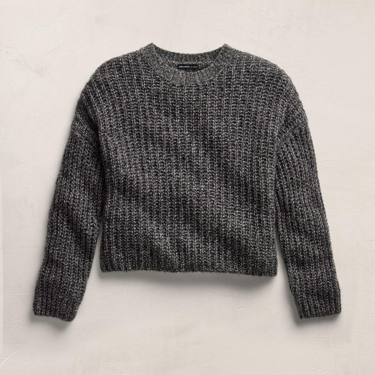 Cashmere Silk Marl Crew Neck in Black Mix | James Perse Los Angeles