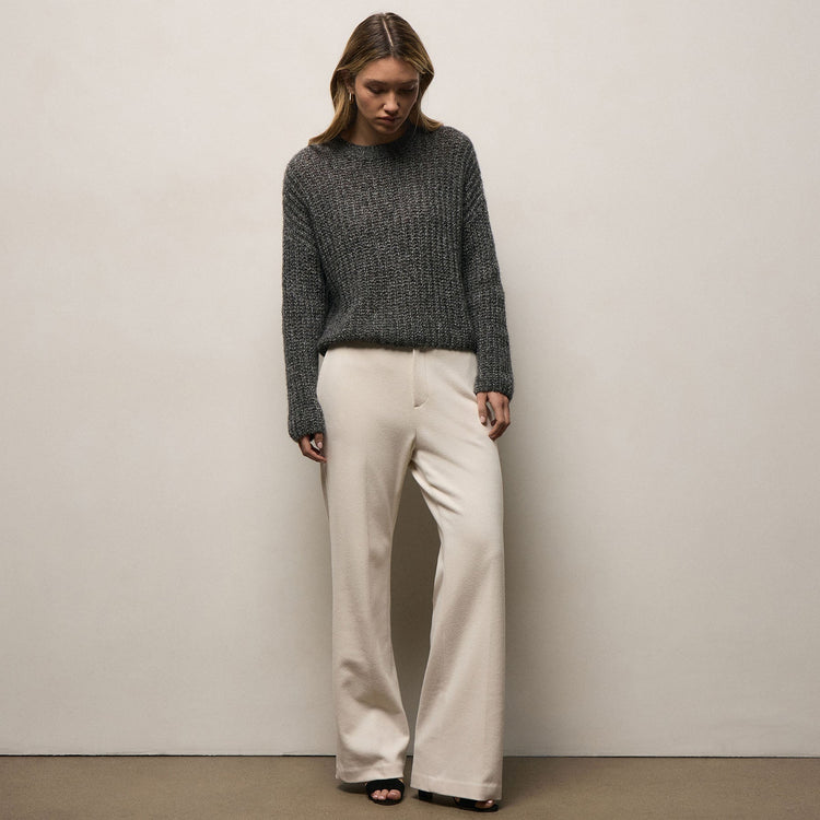 Cashmere Silk Marl Crew Neck in Black Mix | James Perse Los Angeles