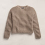 Marled Cashmere Silk Crew Sweater in Grout Mix | James Perse Los Angeles