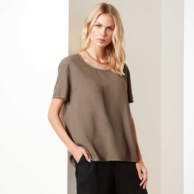 Matte Cupro Tee In Platoon | James Perse Los Angeles