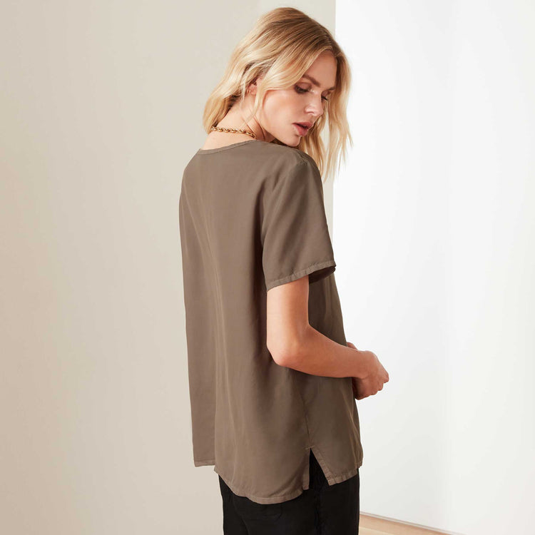 Matte Cupro Tee In Platoon | James Perse Los Angeles