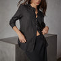 Tuxedo Shirt in Black | James Perse Los Angeles