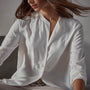 Tuxedo Shirt in Off White | James Perse Los Angeles