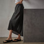 High Low A Line Skirt in Black | James Perse Los Angeles