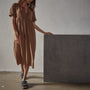 Saddle Shoulder Open Front Dress in Acorn | James Perse Los Angeles