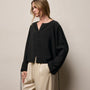 Silk Blend Tie Up Blouse in Black | James Perse Los Angeles