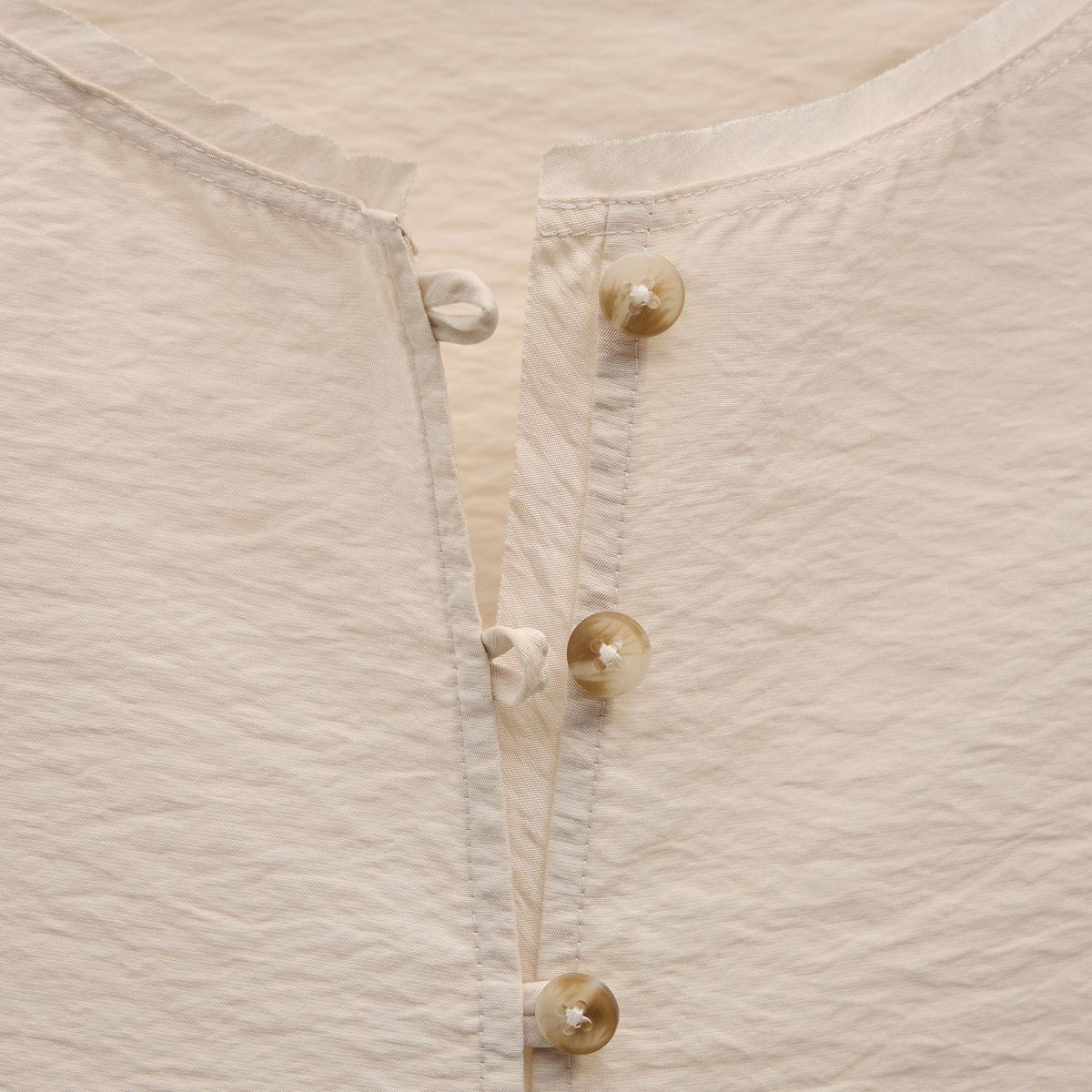 Modal Silk Blend Tie Up Blouse in Parchment | James Perse Los Angeles