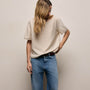 Silk Blend Drop Shoulder Blouse in Parchment | James Perse Los Angeles