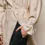 Silk Blend Tie Up Dress in Parchment | James Perse Los Angeles