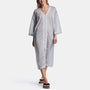 Striped Organza Caftan In Black/White | James Perse Los Angeles