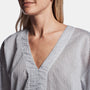 Striped Organza Caftan In Black/White | James Perse Los Angeles