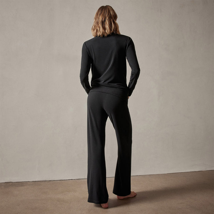 Wide Leg Lounge Pant in Black | James Perse Los Angeles