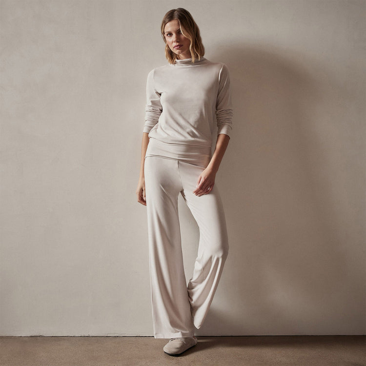 Wide Leg Lounge Pant in Stone | James Perse Los Angeles