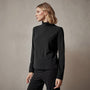 Sueded Stretch Turtleneck in Black | James Perse Los Angeles