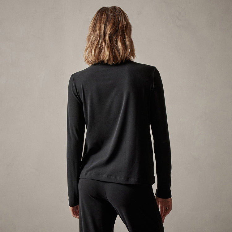 Sueded Stretch Turtleneck in Black | James Perse Los Angeles