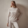 Sueded Stretch Turtleneck in Stone | James Perse Los Angeles