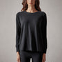 Drop Shoulder Lounge Sweatshirt in Black | James Perse Los Angeles