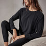 Drop Shoulder Lounge Sweatshirt in Black | James Perse Los Angeles