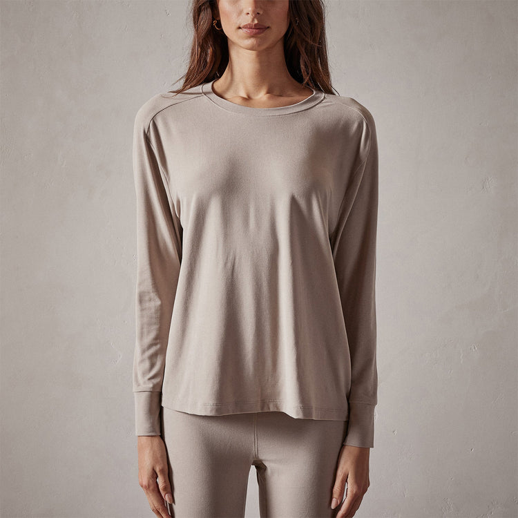 Drop Shoulder Lounge Sweatshirt in Dapple | James Perse Los Angeles