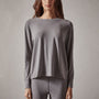 Drop Shoulder Lounge Sweatshirt in Raccoon Grey | James Perse Los Angeles